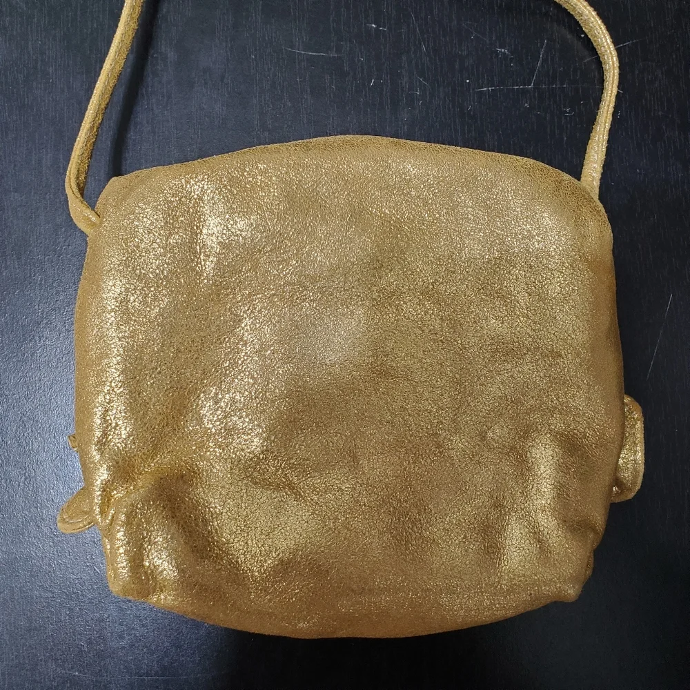 Carlos Falchi Gold Drawstring Women's Bag - Picture 4 of 8
